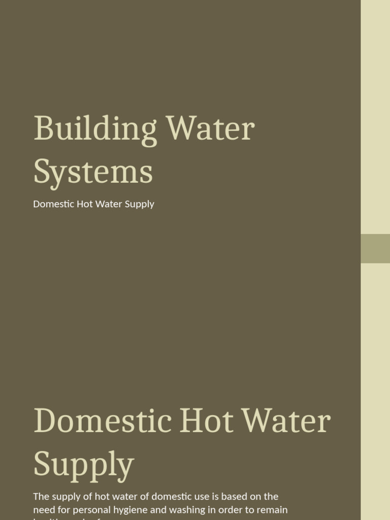 Domestic Hot Water Supply Systems | PDF | Water Heating | Pump