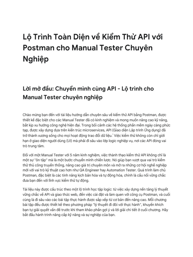 Hướng dẫn Postman cho Tester API | PDF