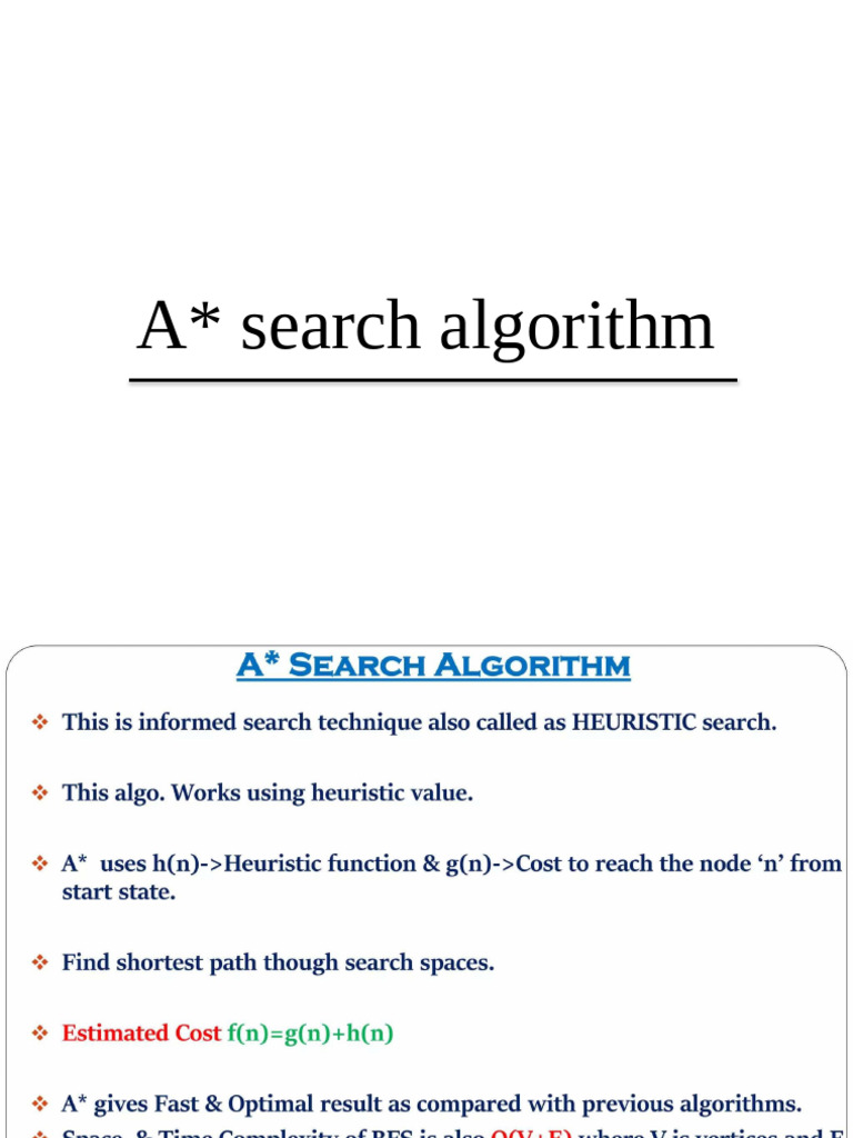 A Star Algorithm | PDF