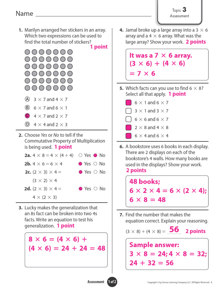 Math Assessment: Arrays & Properties | PDF | Chess | Chess Theory