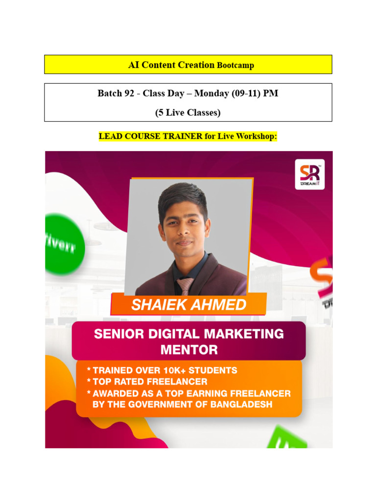 Batch 92 - AI Content Creation Bootcamp | PDF