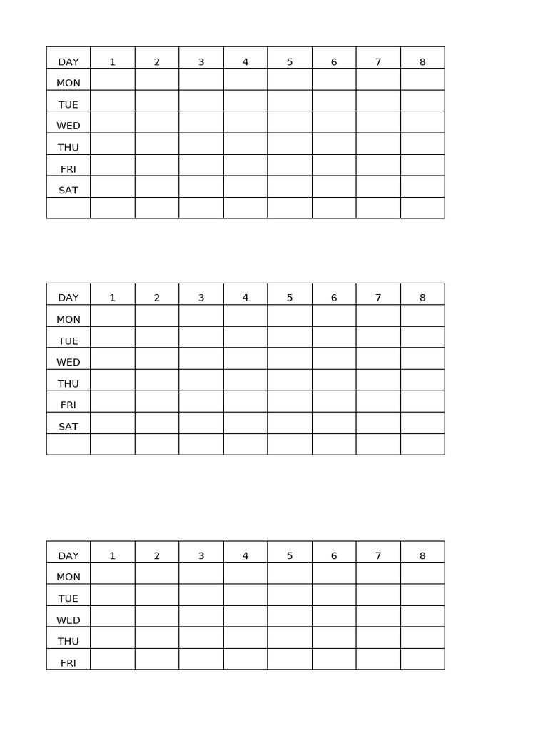 Weekly Schedule Template | PDF