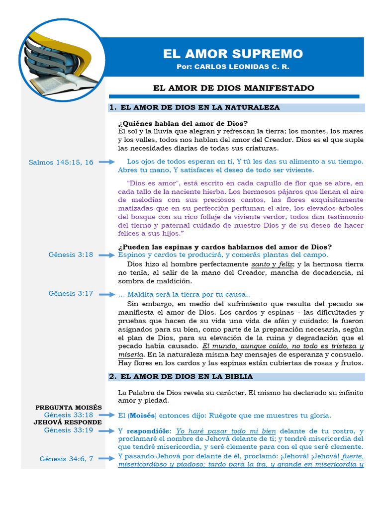 Amor de Dios en la Naturaleza y Cristo | PDF | Cristo (título) | Amor