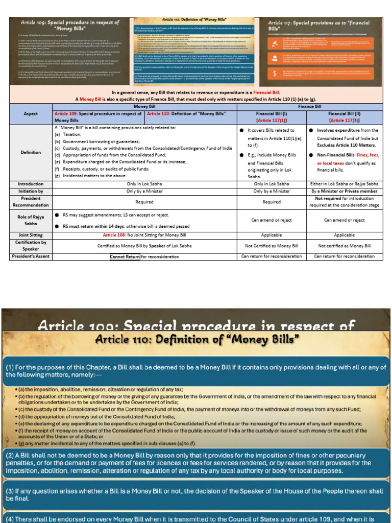 Understanding Money vs Finance Bills | PDF | Government Finances ...
