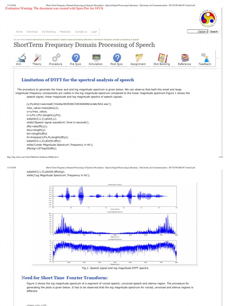 Speech Signal Processing Procedure | PDF | Spectral Density | Electronics