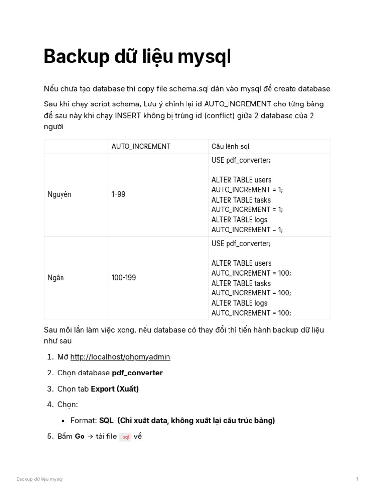 How To Backup Mysql Database | PDF