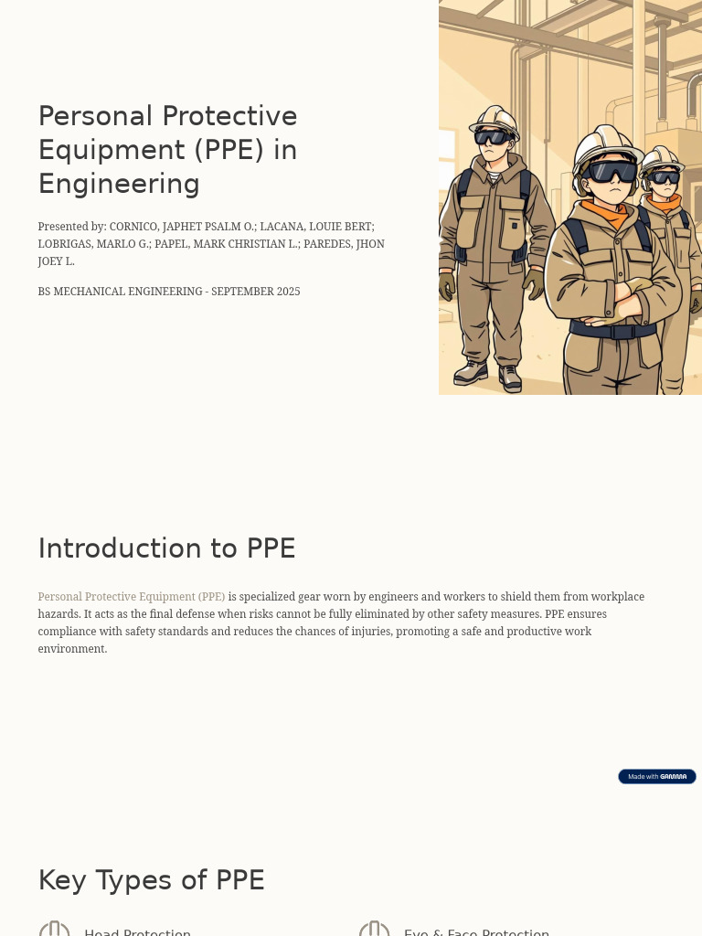 Essential PPE Guide for Engineers | PDF | Personal Protective Equipment ...