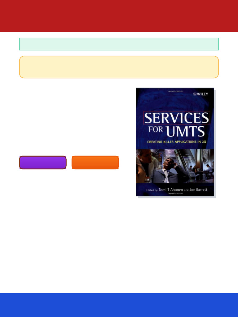 Services for UMTS Creating Killer Applications in 3G 1st Edition Tomi T ...