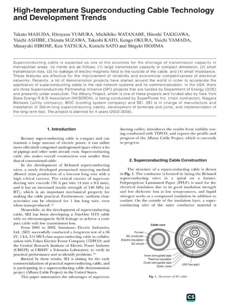 Superconducting Cable | PDF