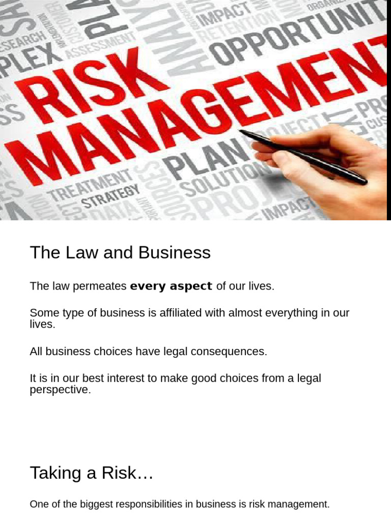 Risk Management in Business Law Basics | PDF | Tort | Risk