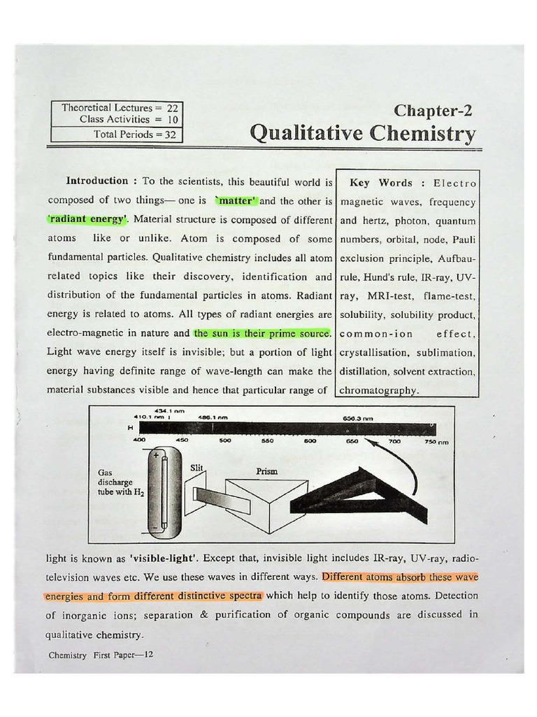 Chemistry 1st Paper - Chapter 02 - P1 | PDF