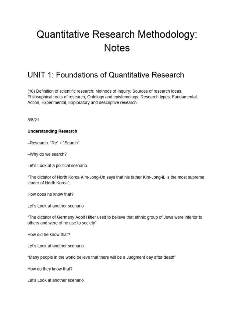 Foundations of Quantitative Research | PDF | Validity (Statistics ...
