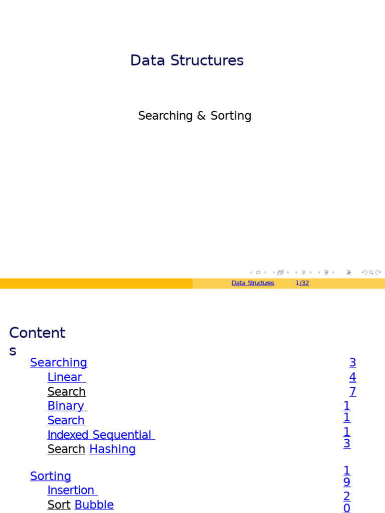 Data Structures: Searching & Sorting Algorithms | PDF | Database Index ...