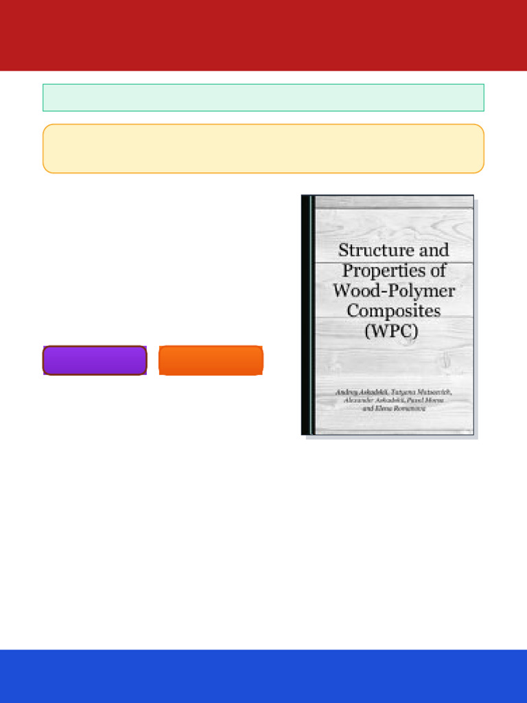 Structure and Properties of Wood Polymer Composites WPC 1st Edition ...