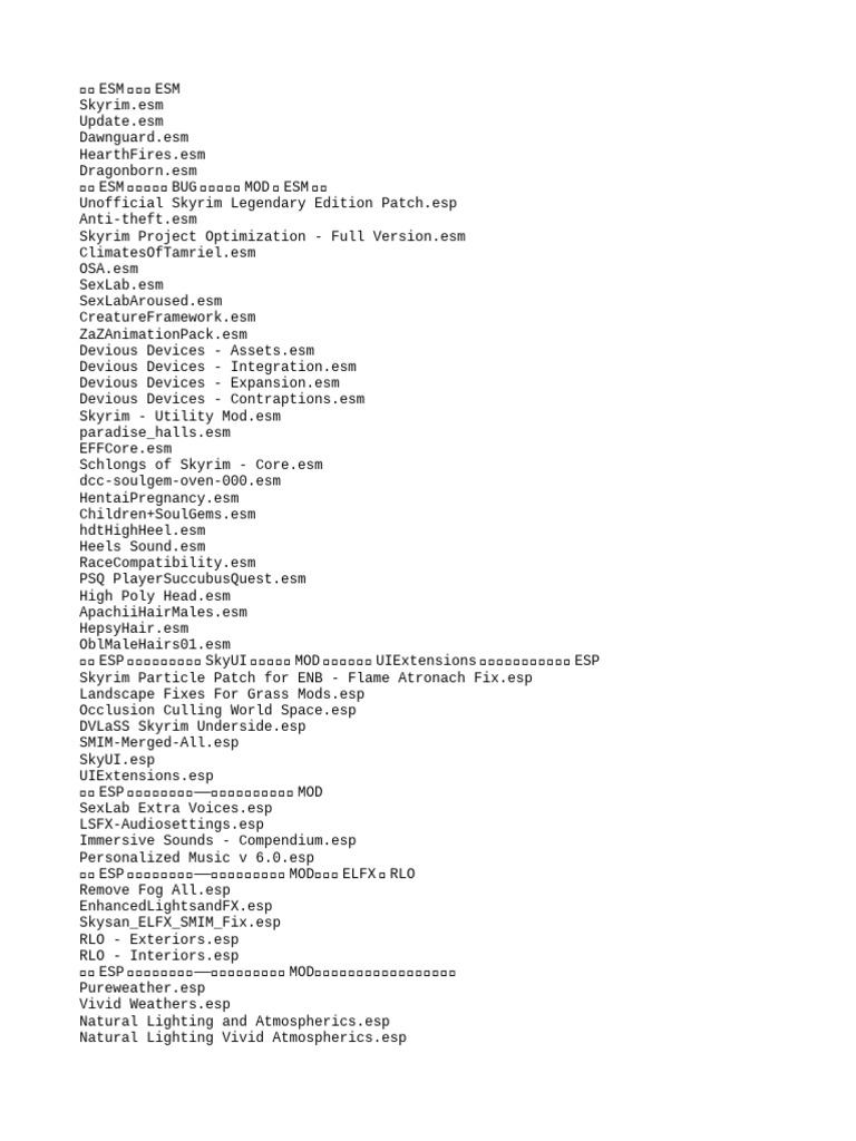 Skyrim ESM/ESP Mod List Overview | PDF