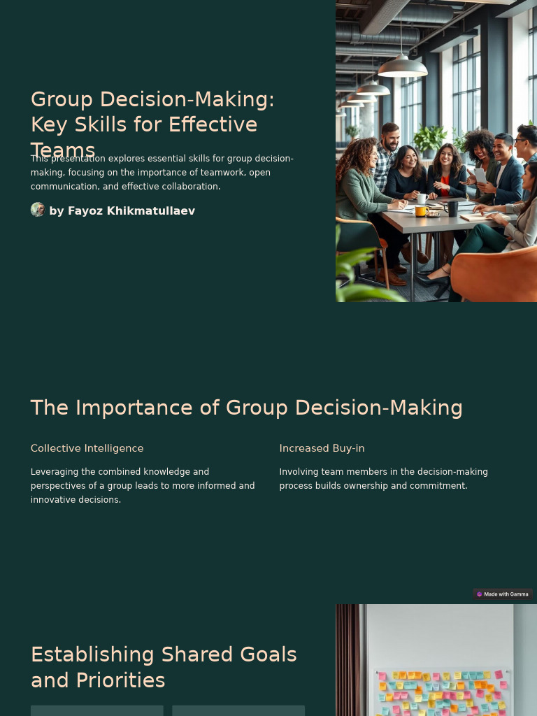 Group Decision Making Key Skills for Effective Teams | PDF | Decision ...