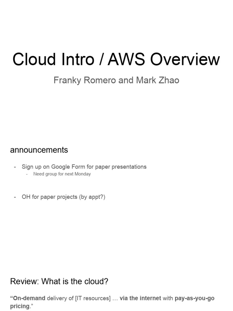 AWS Cloud Computing Overview Guide | PDF | Cloud Computing | Amazon Web ...