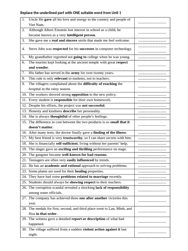 Vocabulary Replacement Exercises | PDF | Chess | Chess Theory