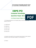 IBPS PO Computer Paper 2011