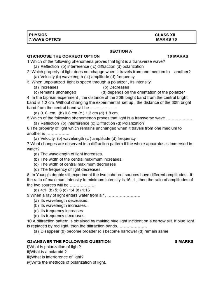 physics 7 | PDF | Diffraction | Angular Resolution