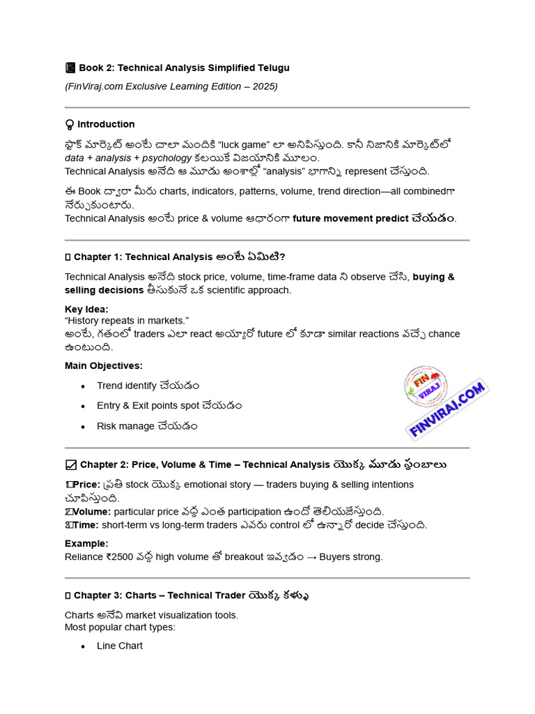 Book 2 Technical Analysis Simplified Telugu Complete | PDF