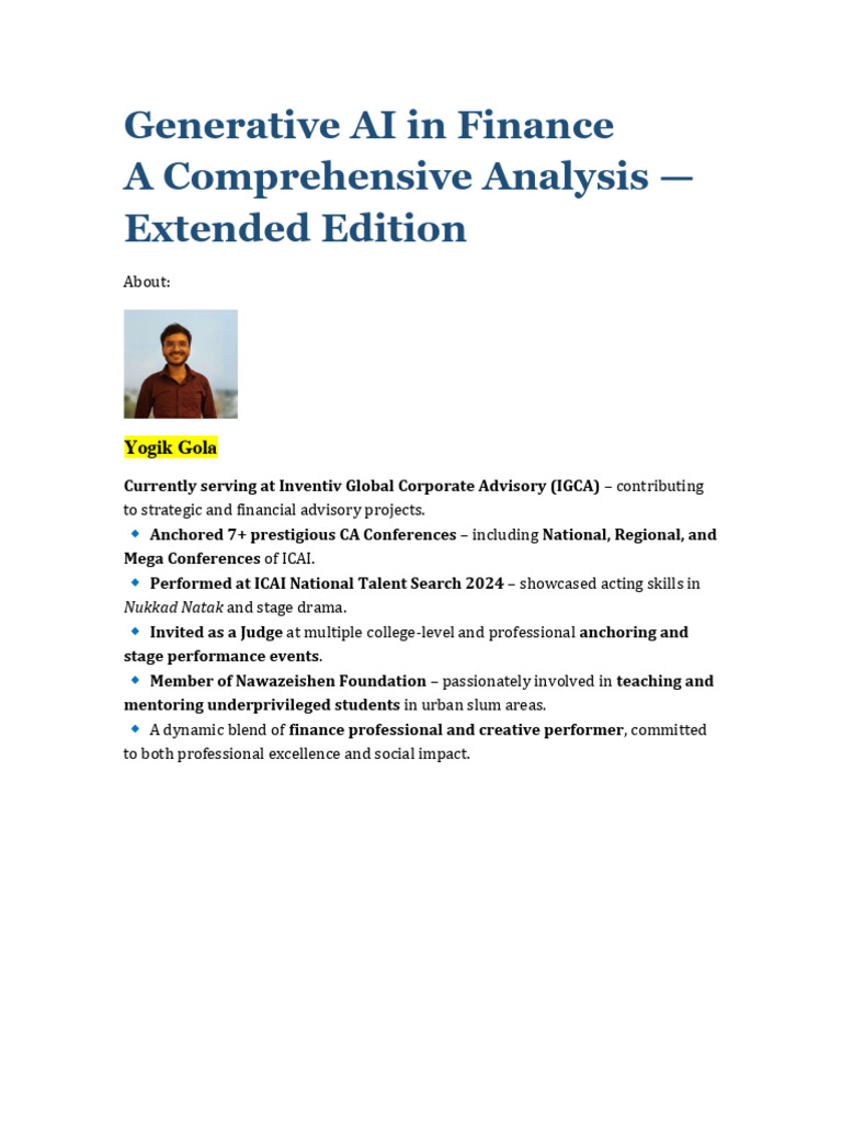 Generative AI Transforming Finance | PDF | Artificial Intelligence ...