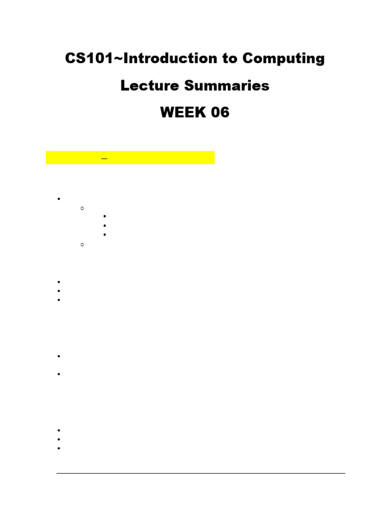 CS101~Week 06 | PDF