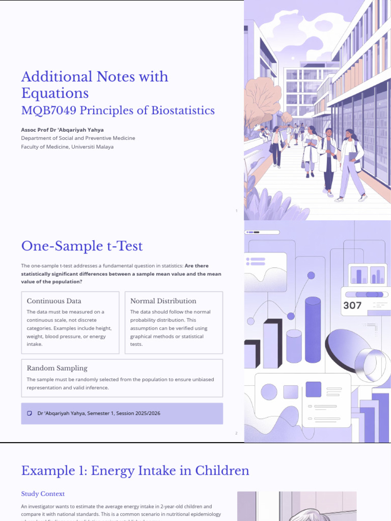 One-Sample t-Test in Biostatistics | PDF | Analysis Of Variance ...