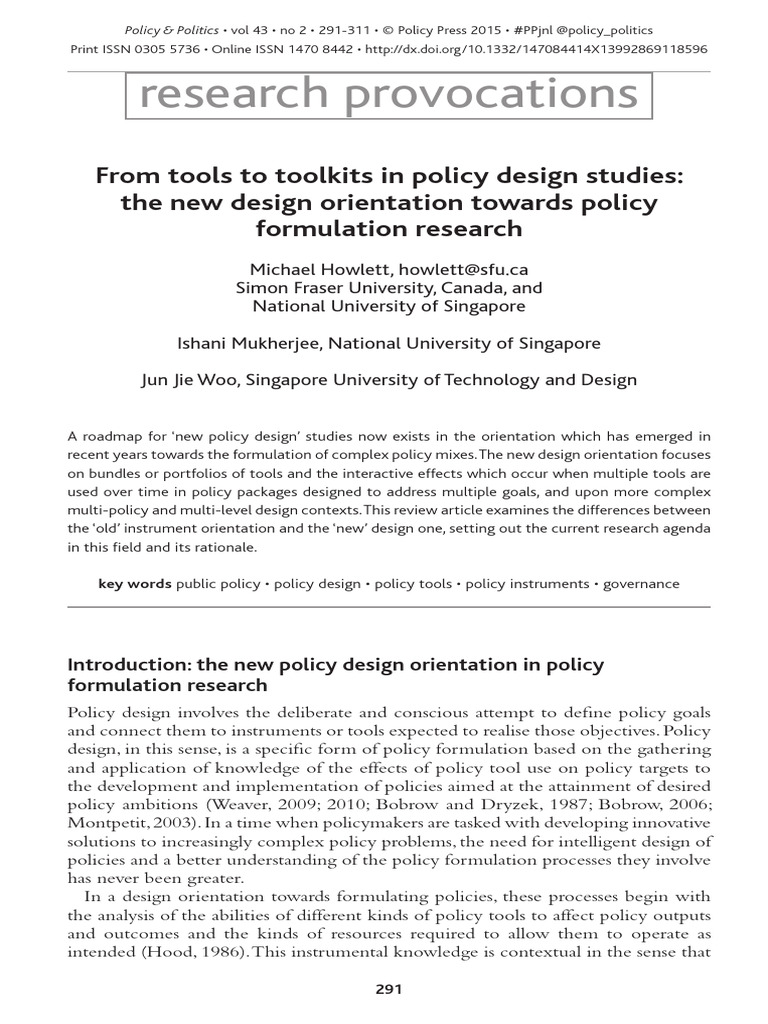 New Approaches in Policy Design Studies | PDF | Policy | Governance