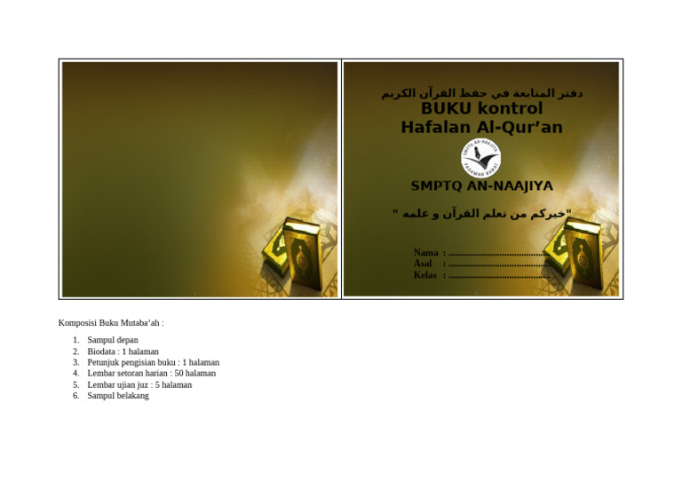 Sampul Buku Mutaba'Ah SMPTQ | PDF
