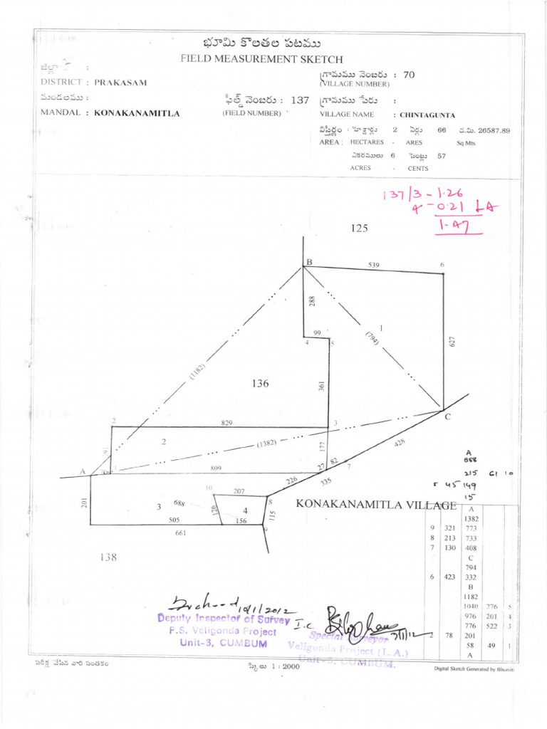 Chnthagunta Village Permanent FMB | PDF
