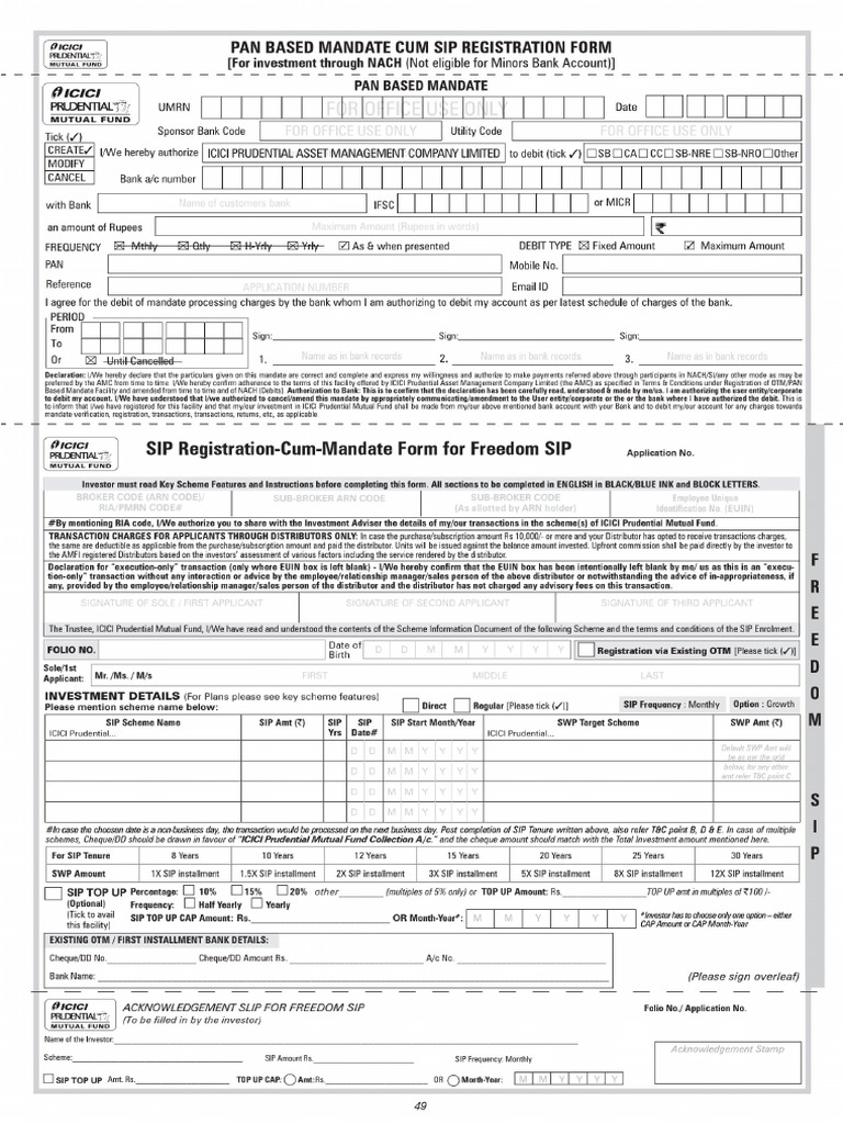 Sip Mandated Form | PDF
