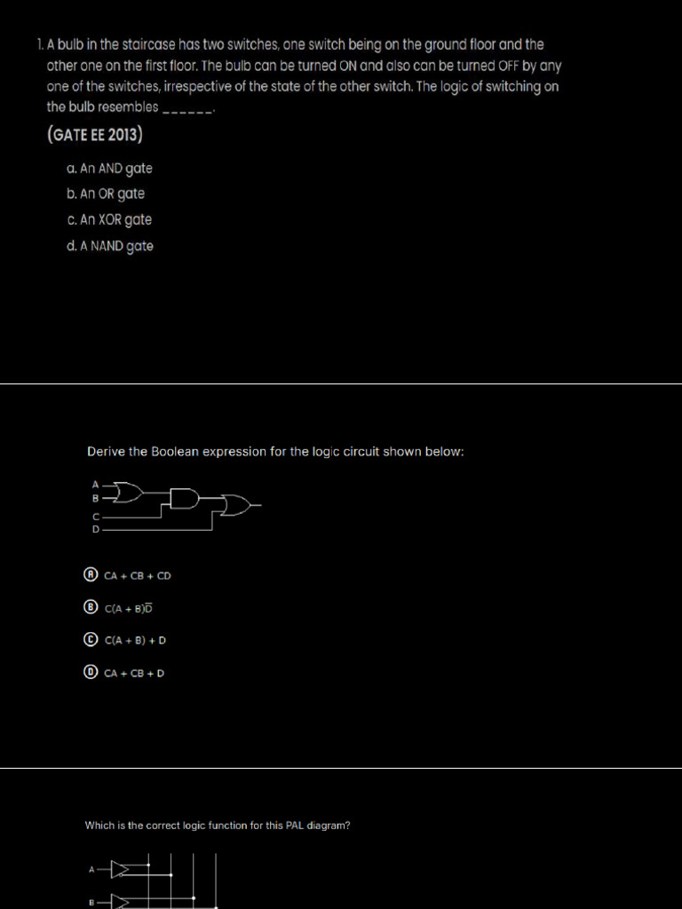 Logic Gate Practice Questions | PDF