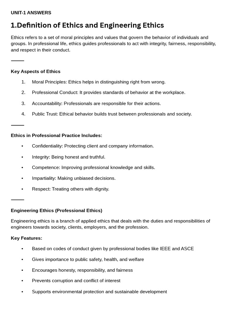 Ethics in Engineering: Key Concepts Explained | PDF | Taxes | Safety