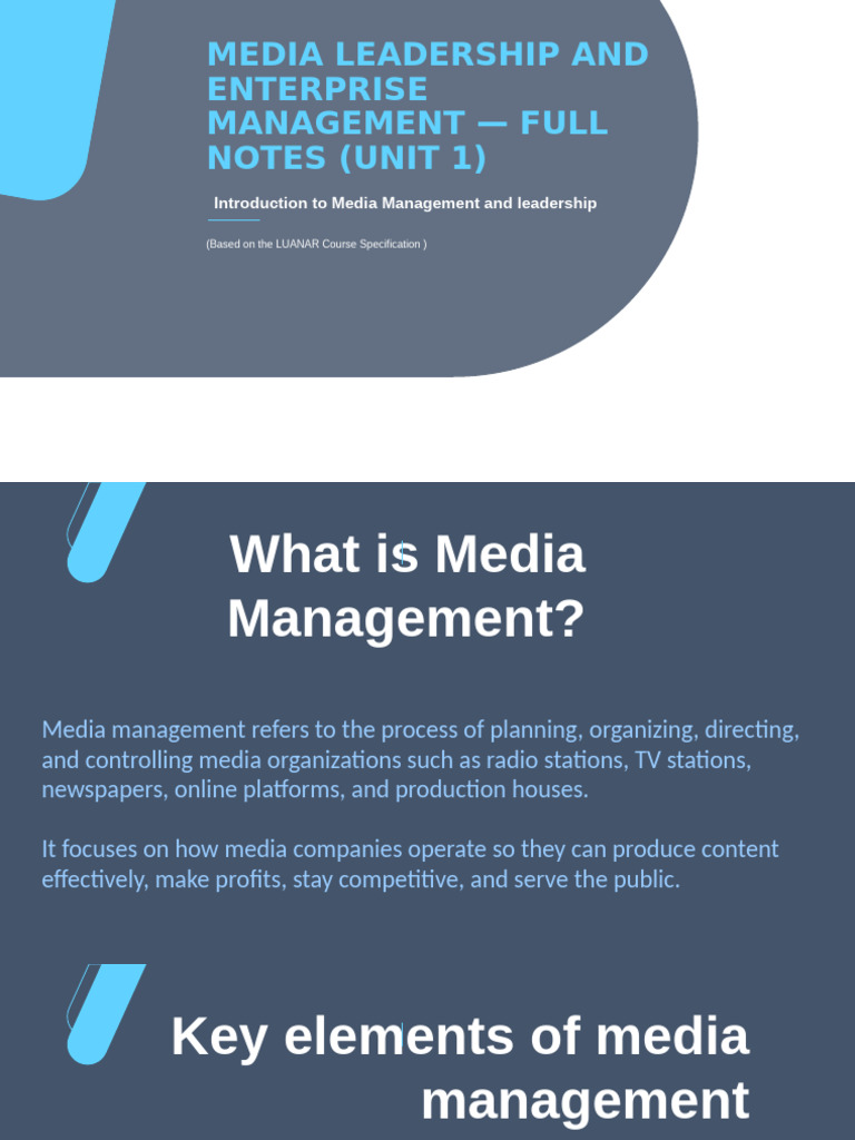 Media Leadership and Management Insights | PDF | Leadership | Journalism