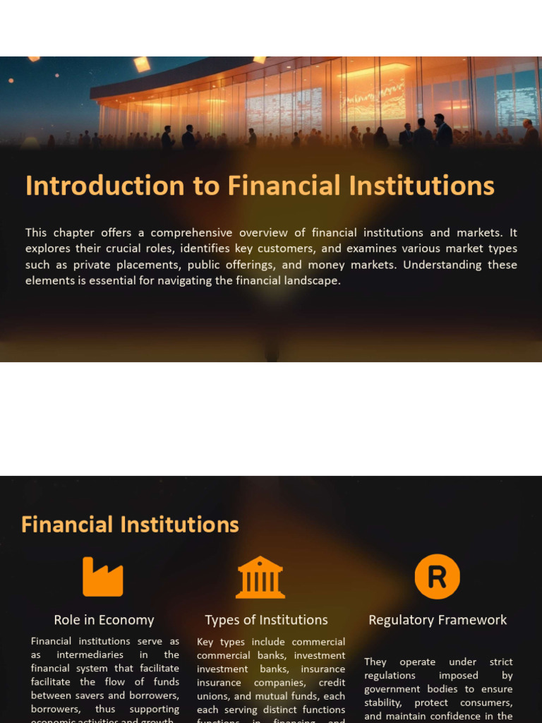 Overview of Financial Institutions and Markets | PDF | Financial ...