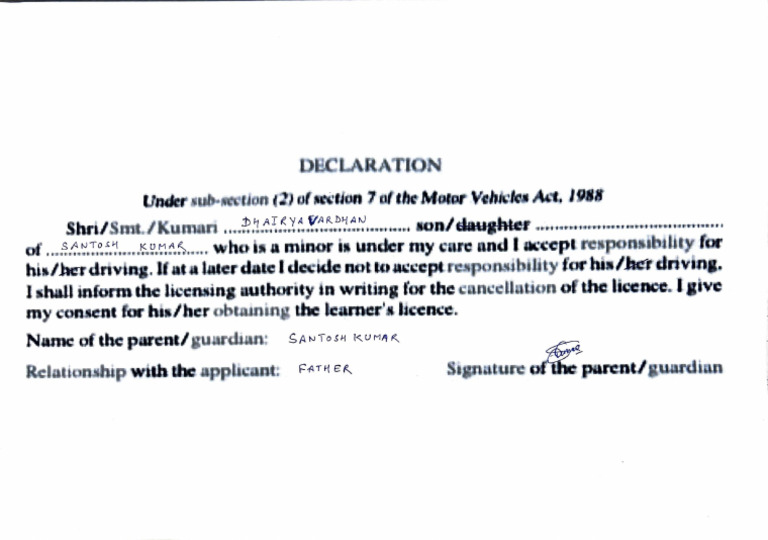 Parental Consent Declaration Form | PDF