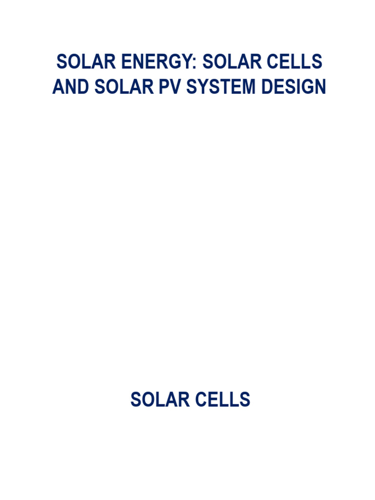 Solar Cells and PV System Design Guide | PDF | Photovoltaics ...