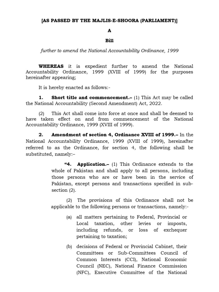National Accountability Amendment Act 2022 | PDF | Arrest | Common Law
