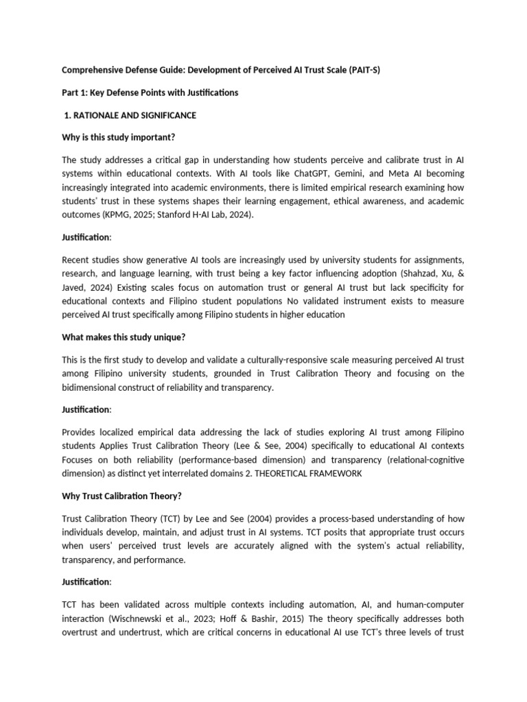 AI Trust Scale Development for Students | PDF | Validity (Statistics ...