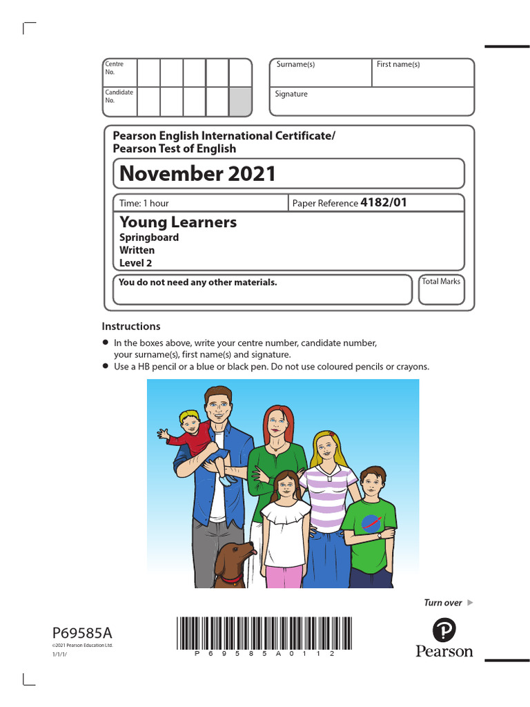 Pearson English Young Learners Test | PDF