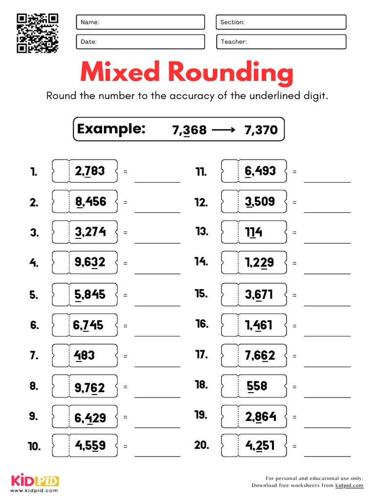 Free Mixed Rounding Worksheets | PDF | Chess | Chess Theory
