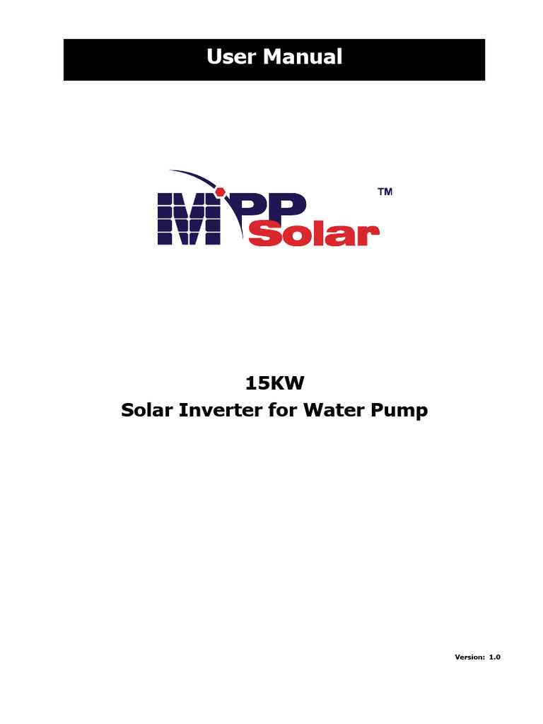 15KW Solar Inverter User Manual | PDF | Power Inverter | Solar Panel