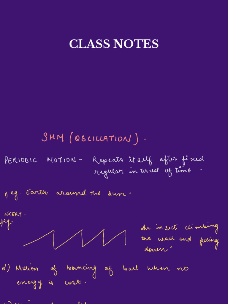 Class Notes | PDF