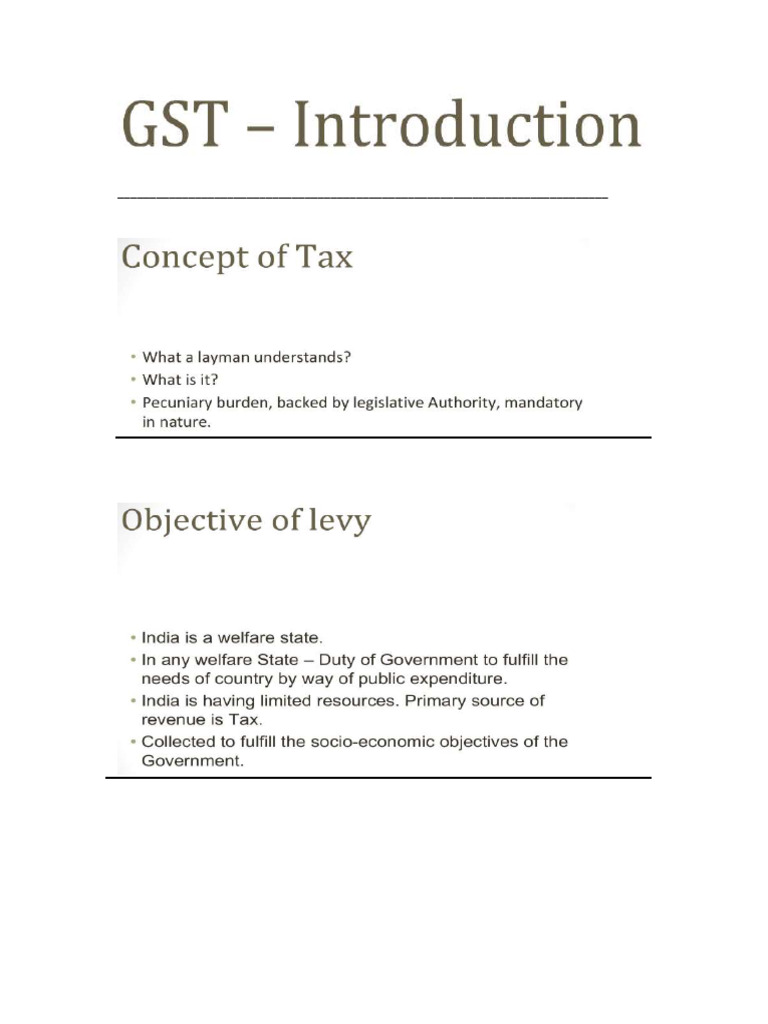 Introduction To GST | PDF