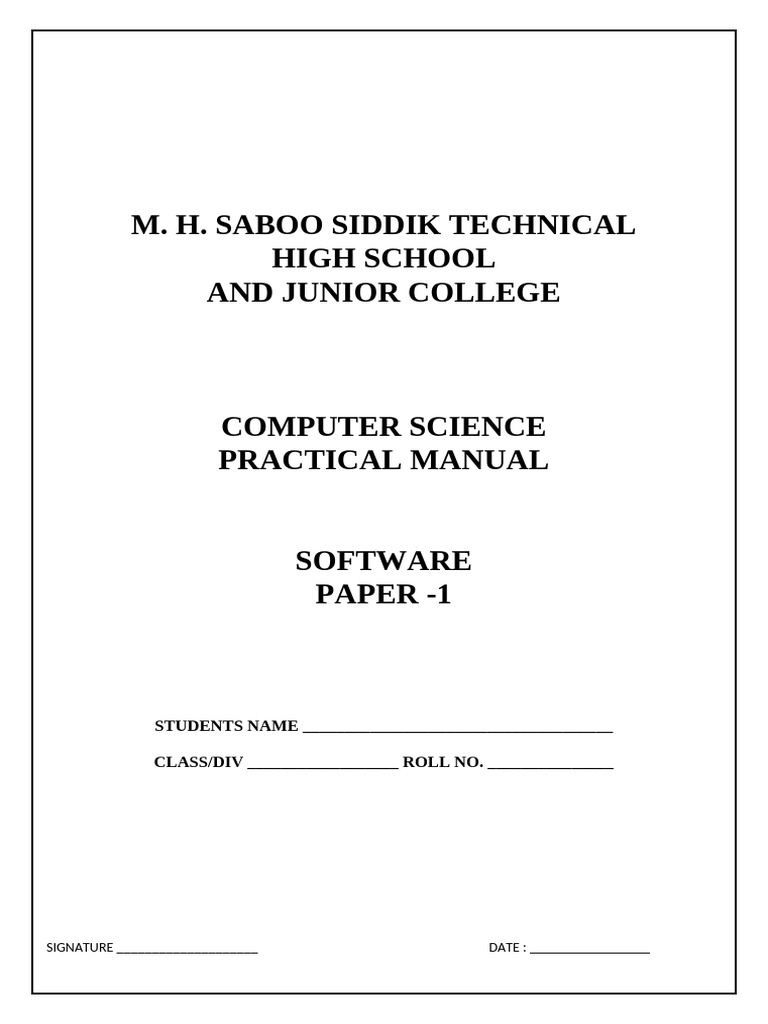 Computer Sci Practical Manual | PDF | Hyperlink | Html