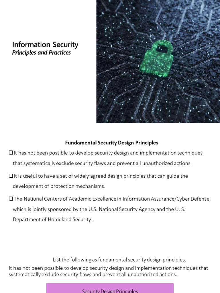 Fundamental Security Design Principles | PDF | Security | Computer Security