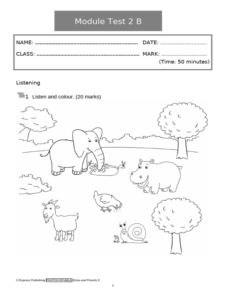 Module Test 2 B: Animal Vocabulary & Grammar | PDF | Mammals | Zoology