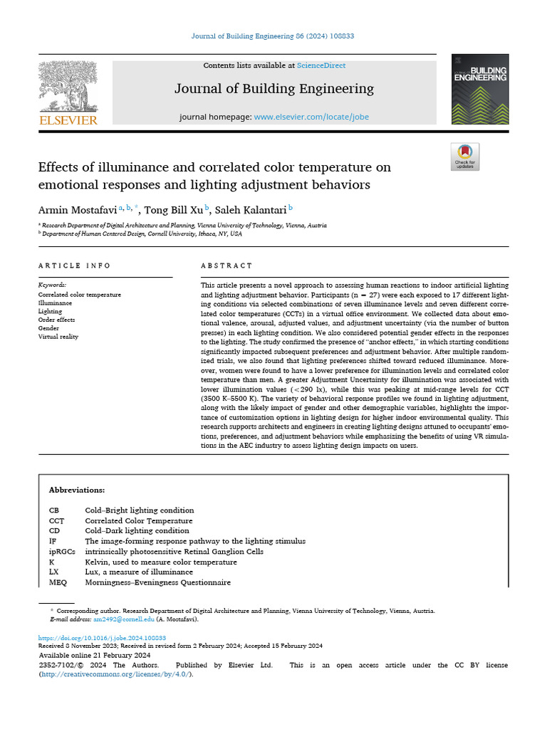 Lighting Effects on Emotions and Behavior | PDF | Lighting | Psychology