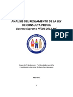 Informe Técnico Del Reglamento de La Ley de Consulta Previa